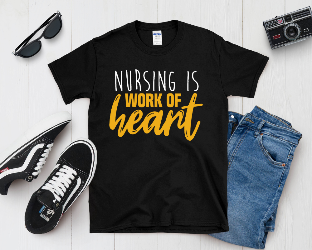 Nursing Is a Work of Heart Shirt | Nurse Appreciation Tee | Inspirational Medical Gift