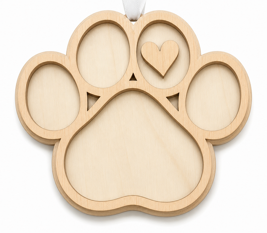 Personalized Pet Paw Christmas Ornament | Custom Dog or Cat Name | Holiday Pet Keepsake
