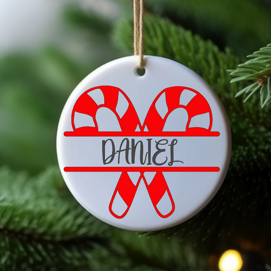 Personalized Candy Cane Ornament | Custom Name Christmas Tree Decoration | Holiday Keepsake Gift