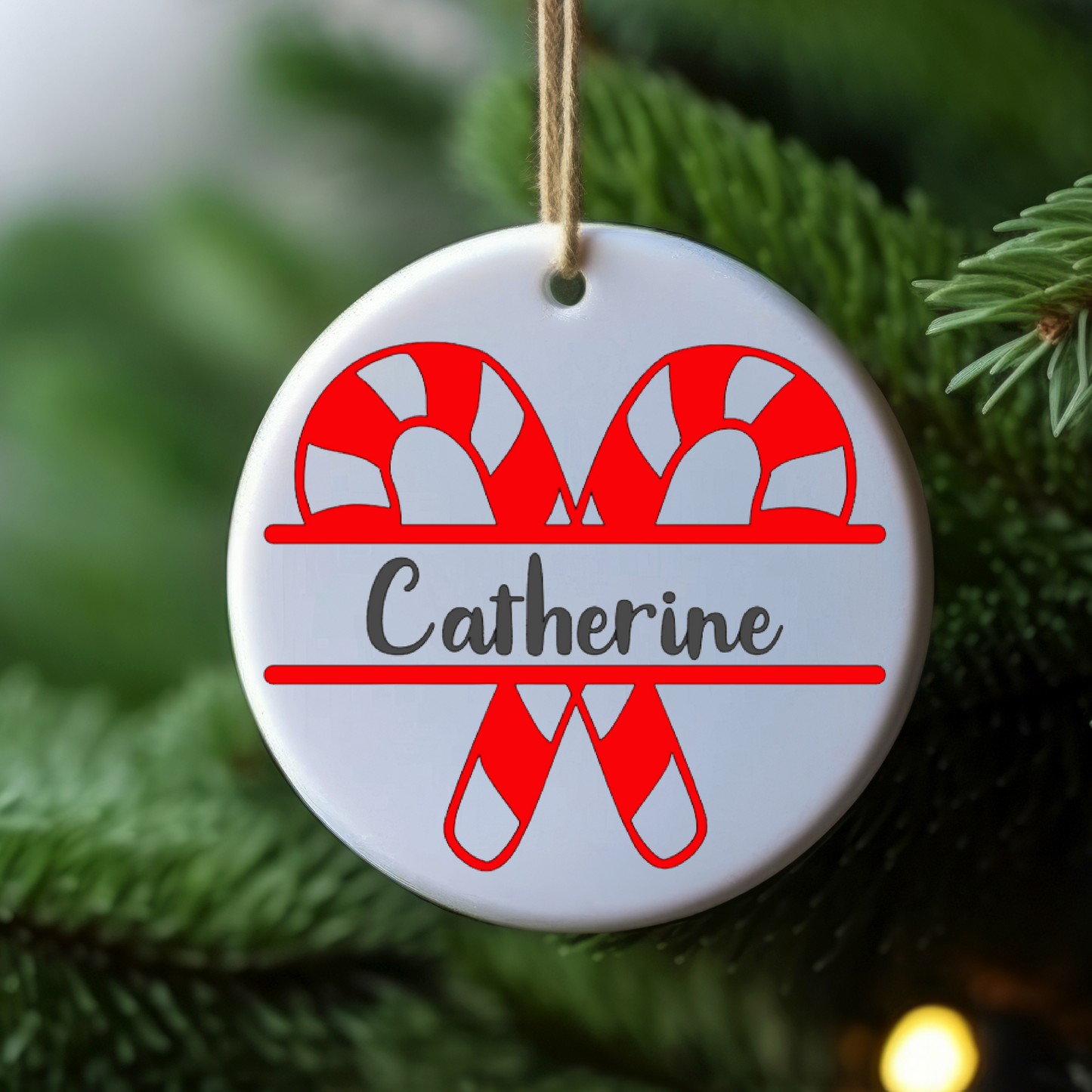 Personalized Candy Cane Ornament | Custom Name Christmas Tree Decoration | Holiday Keepsake Gift