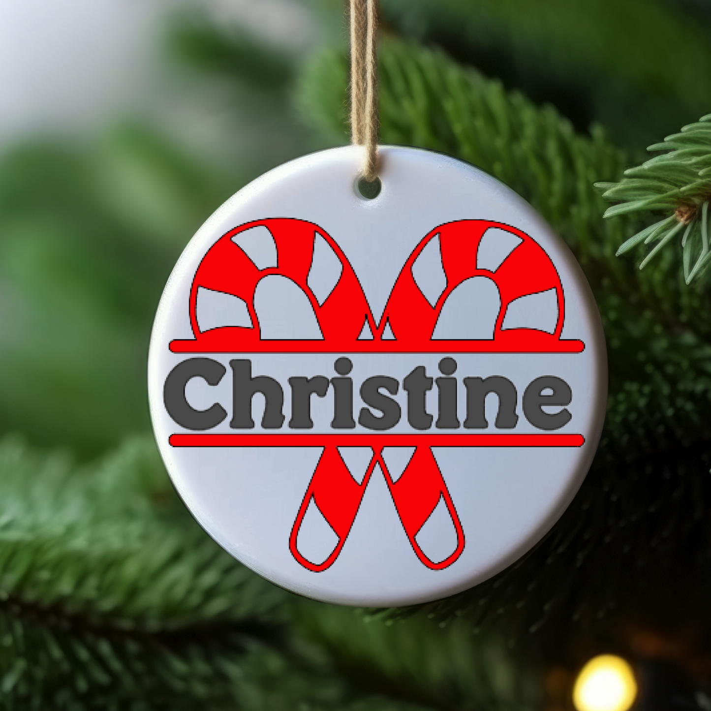 Personalized Candy Cane Ornament | Custom Name Christmas Tree Decoration | Holiday Keepsake Gift