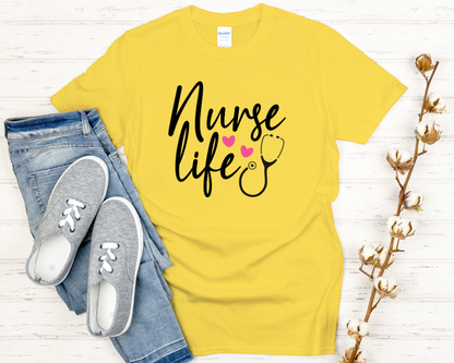 Nurse Life Shirt | Cute Medical Professional Tee | Stethoscope & Heart Nursing Gift