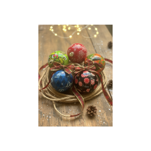 Handmade Fabric Christmas Ornament | Personalized Holiday Keepsake | Custom Gift Décor | Set of 6