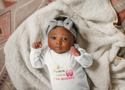 I Know I’m Adorable Baby Onesie | Funny Infant Bodysuit | Cute Baby Gift for Newborns & Showers