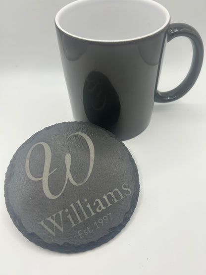 Custom Engraved Coasters – Slate, Wood or Cork - Personalized Gift