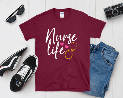 Nurse Life Shirt | Cute Medical Professional Tee | Stethoscope & Heart Nursing Gift