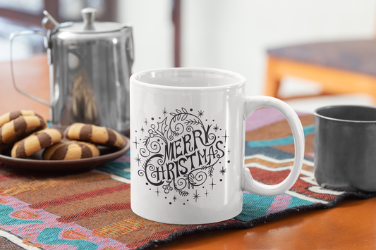 Merry Christmas 11 oz Ceramic Mug with Inspirational Holiday Message