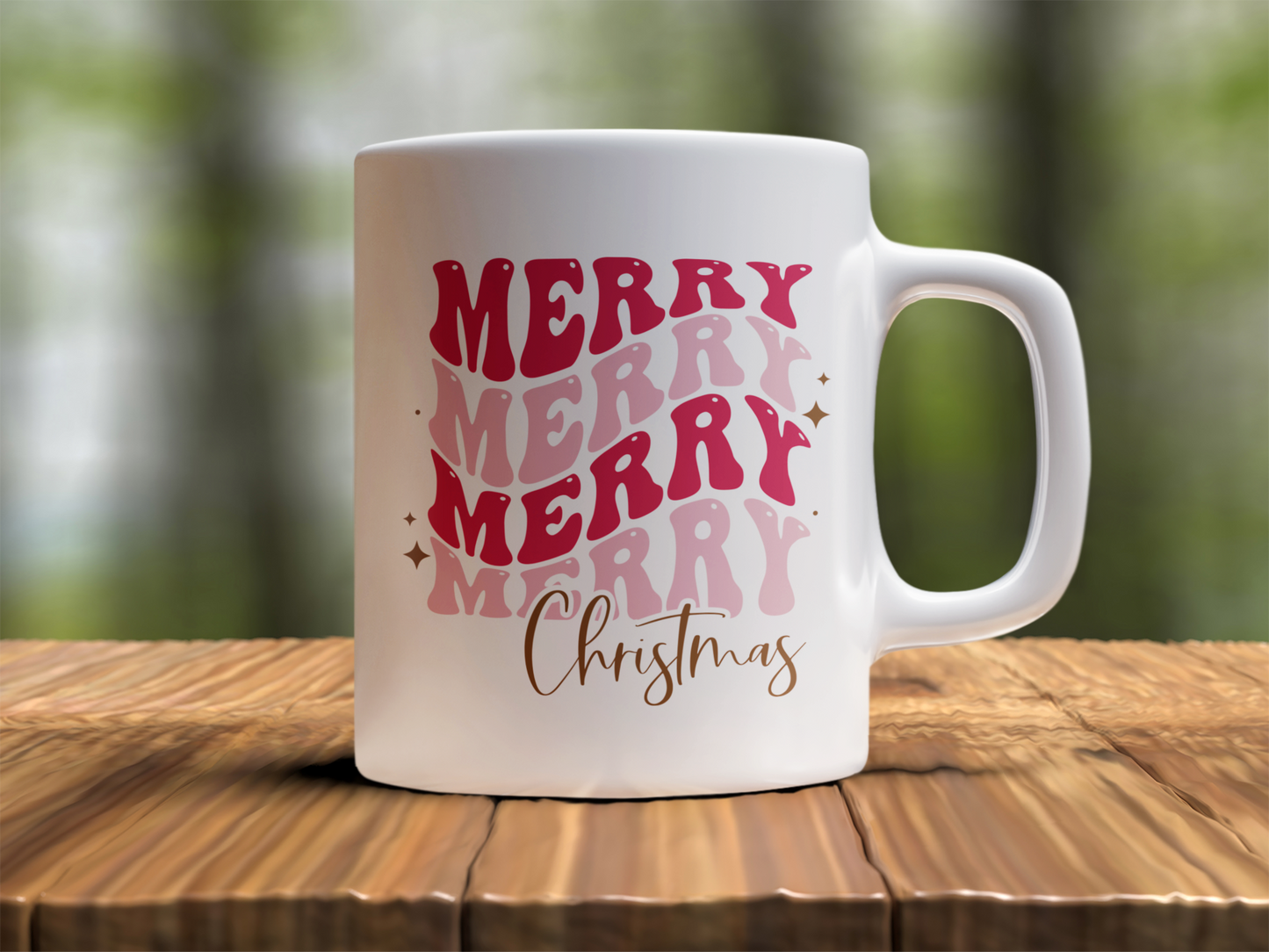 Retro Merry Christmas Mug – Vintage Holiday Mug – Festive Coffee Cup