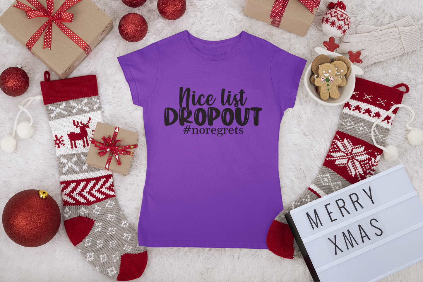 Nice List Dropout Shirt | Funny Christmas Tee | Naughty List Holiday Humor T-Shirt