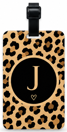 Personalized Leopard Print Monogram Luggage Tag