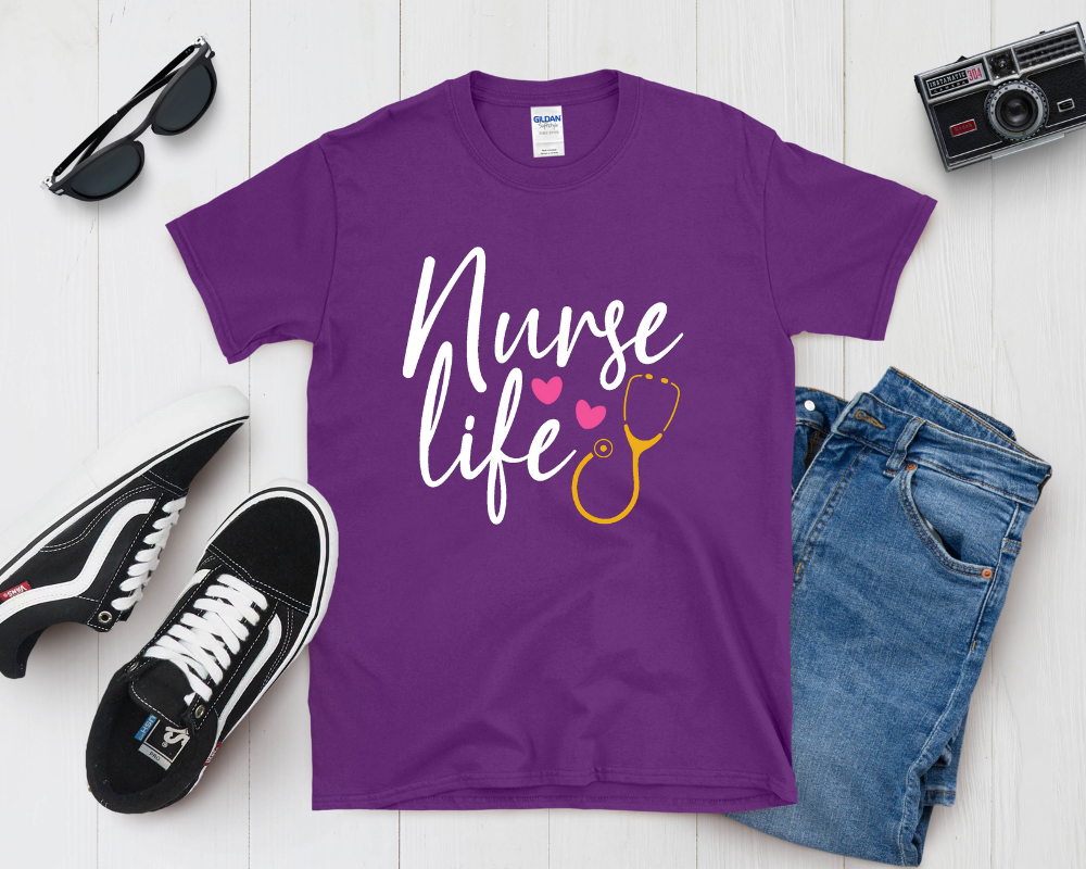 Nurse Life Shirt | Cute Medical Professional Tee | Stethoscope & Heart Nursing Gift