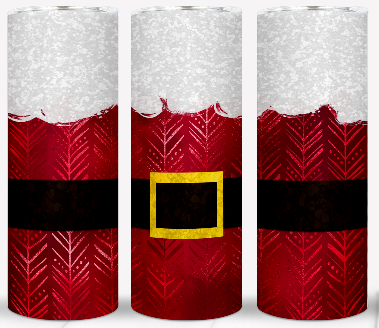 Santa Suit Christmas Tumbler – 20 oz Skinny Stainless Steel | Festive Holiday Drinkware Gift