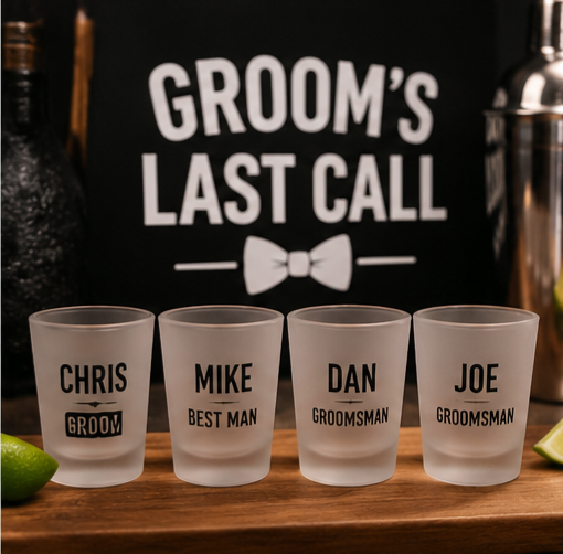 Custom Frosted Shot Glass – Personalized Engraved Shot Glass for Weddings, Parties & Gifts