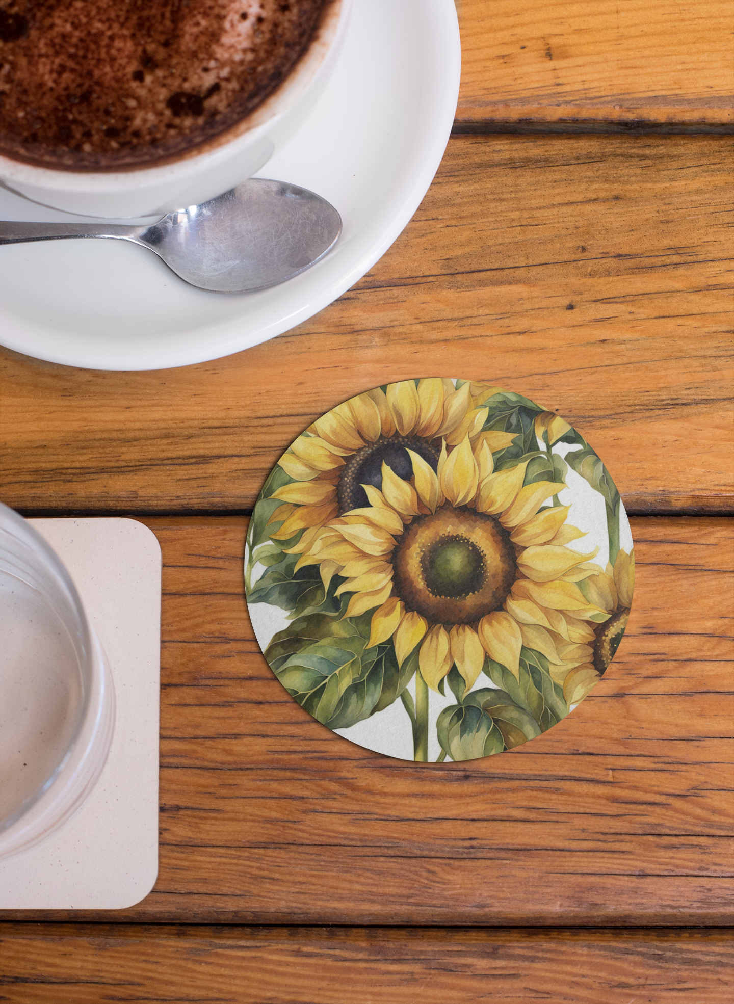 Sunflower Coaster – Bright Floral Drink Coaster | Nature-Inspired Home Decor Accent